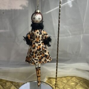 Robert Stanley Glass Glamorous GLITZ  Fashion Girl (Safari)  Ornament 7"